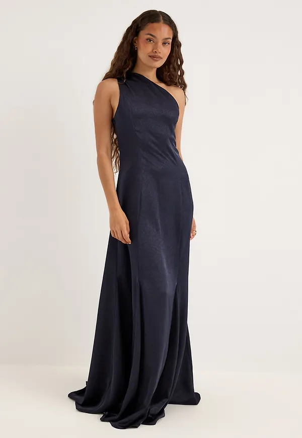 One Shoulder Satin Gown