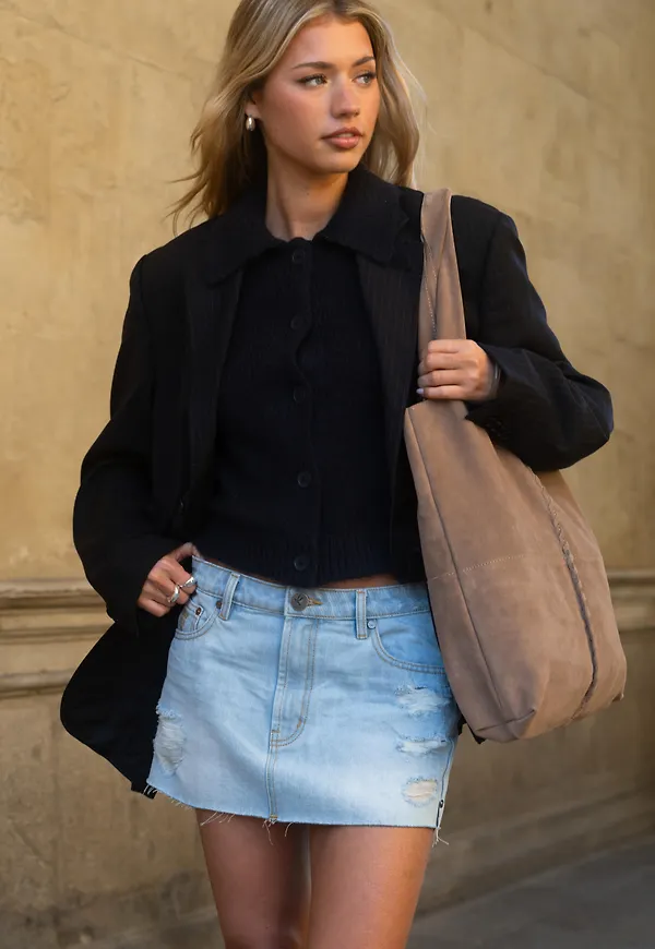 One Teaspoon - Blå - Sloane Denim Mini Skirt