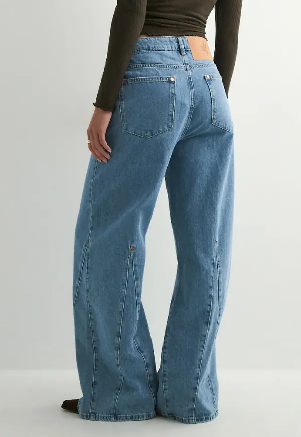 One Teaspoon - Blå - Cruisers Mid Waist Bootcut Flare