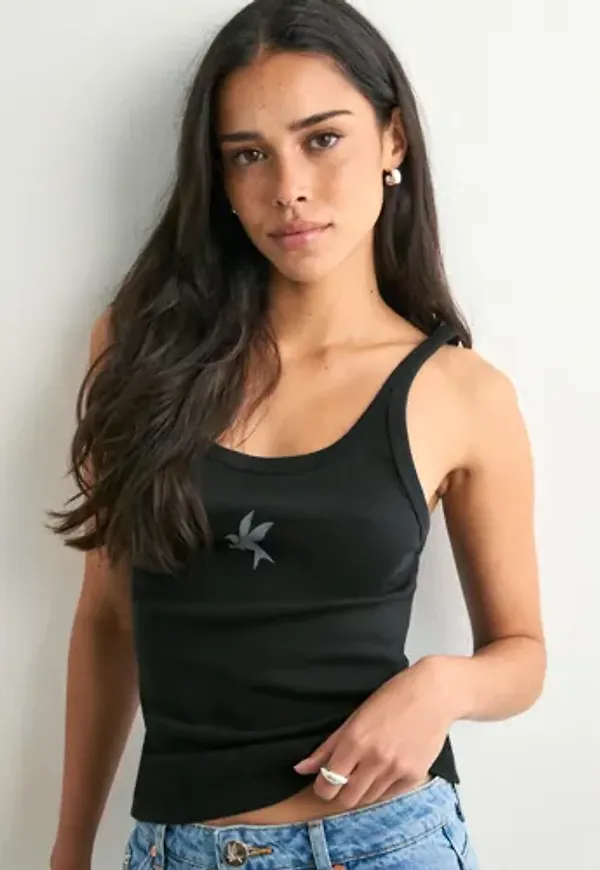 One Teaspoon - Svart - Rib Singlet