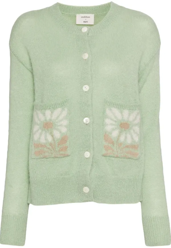 Onefifteen blommig kofta - Grön