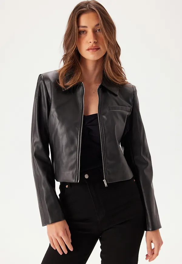 Onlamili L/S ZIP FAUX LEA JACK