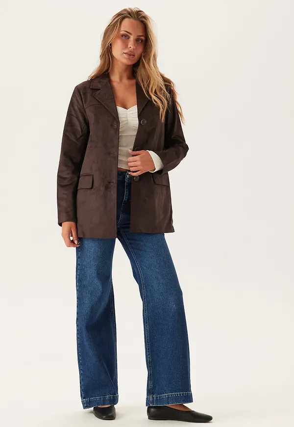 Onltulip Faux Suede Blazer Coa