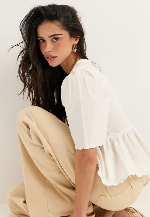 Onlveronika Life S/S MIX PEPLUM TOP