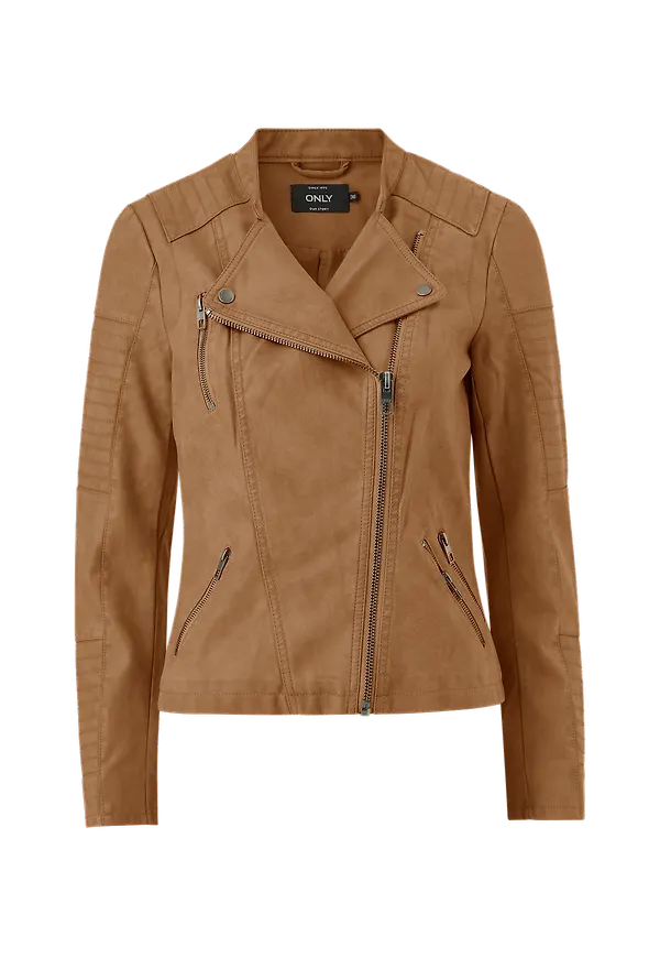 Only - Bikerjacka onlAva Faux Leather Biker - Brun