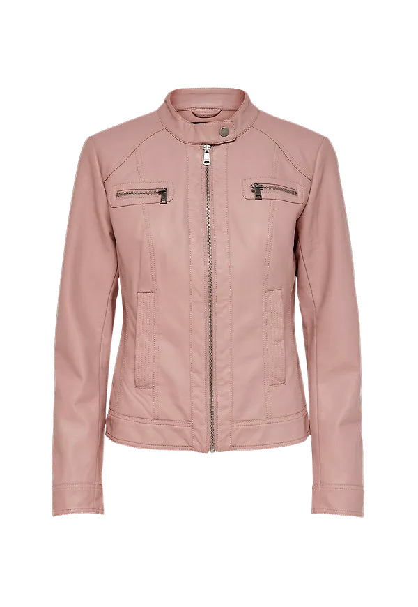 Only - Bikerjacka onlBandit Faux Leather Biker - Rosa