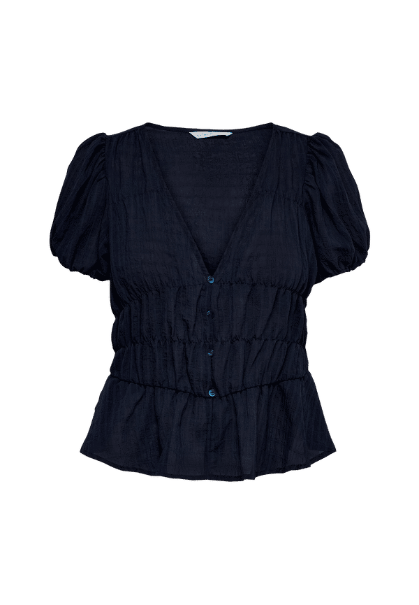Only - Blus onlFelisa S/S Button Top Wvn - Blå