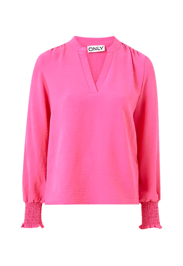 Only - Blus onlMette V-neck Smock Top Wvn - Rosa - 36
