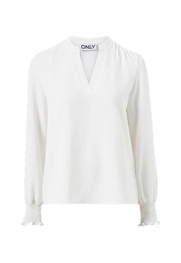 Only - Blus onlMette V-neck Smock Top Wvn - Vit - 36