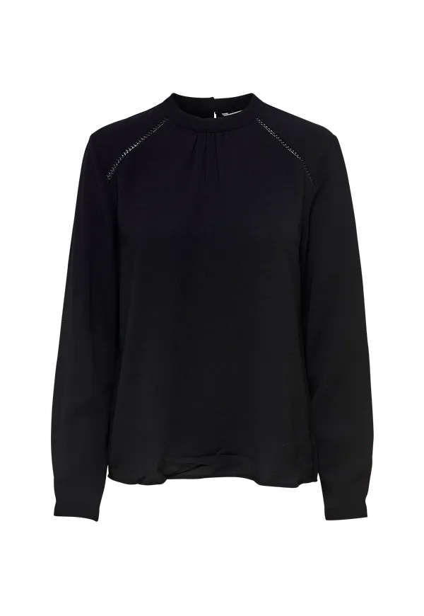Only - Blus onlNew Mallory L/S Blouse Solid Wvn - Svart