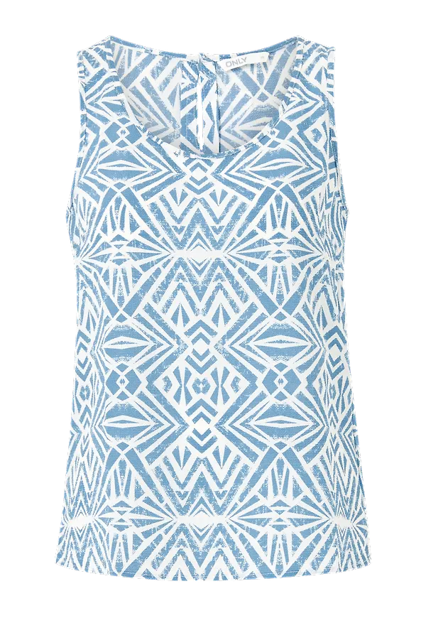 Only - Blus onlNova Lux S/L Top Aop Wvn 10 - Vit - 38