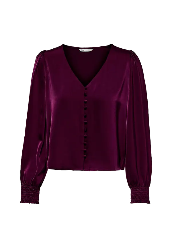 Only - Blus onlSaturday LS V Neck Top Wvn - Lila