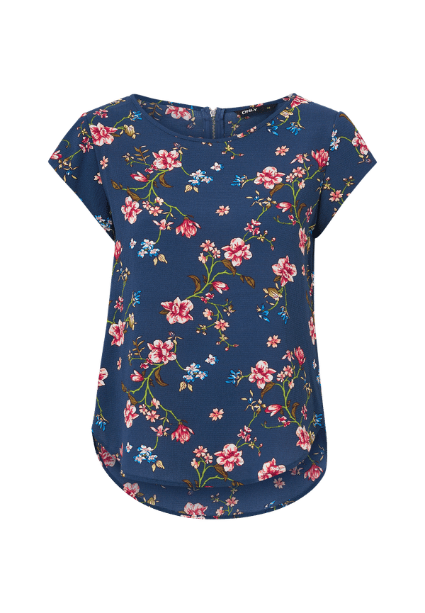 Only - Blus onlVic SS Aop Top - Blå