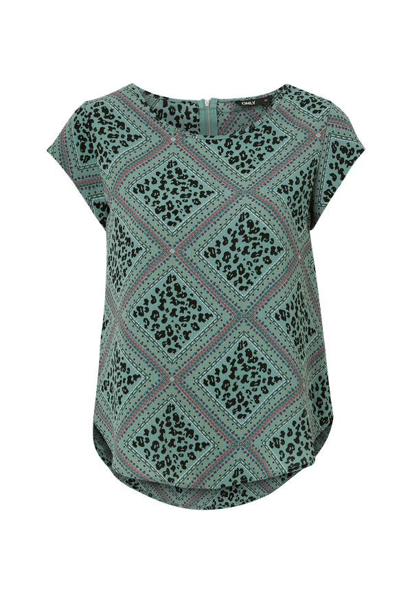 Only - Blus onlVic SS Aop Top - Grön
