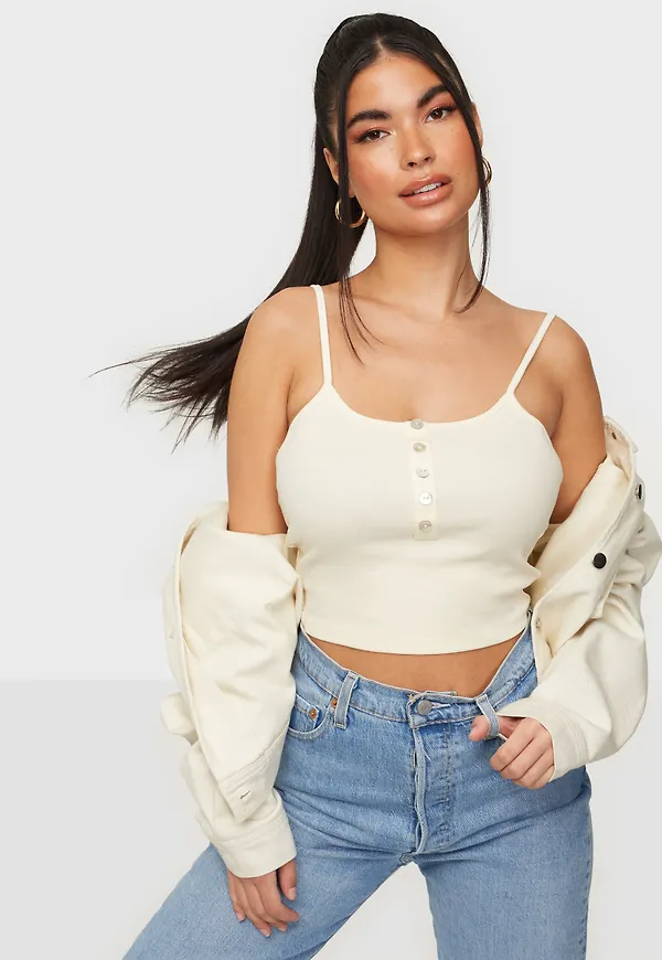 Only - Blusar & Skjortor - Cloud Dancer - Onlnessa S/L Short Button Top Jrs N - Blusar & Skjortor