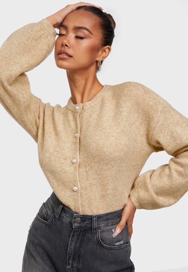 Only - Cardigans - Beige W. Melange - Onlisabella L/S Cardigan Cs Knt - Tröjor - Cardigans