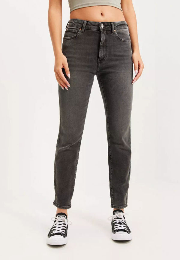 Only - Cropped jeans - Dark Grey Denim - Onlemily Stretch Hw St Ak Dnm CRO61 - Jeans