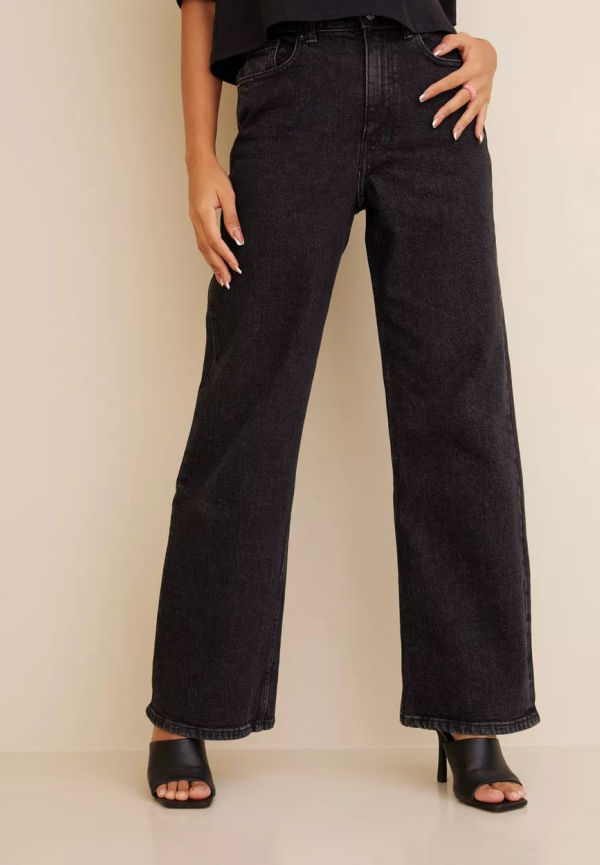 Only - High waisted jeans - Black Denim Nas244 - Onljuicy Hw Wide Leg REA244 Noos - Jeans