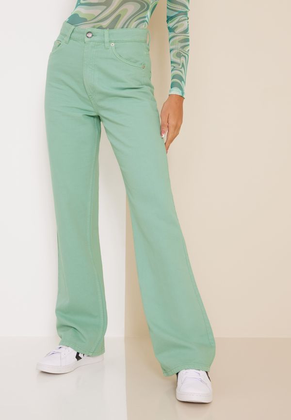 Only - High waisted jeans - Creme De Menthe - Onlcamille-Milly Ex Hw Wide Col Pnt - Jeans