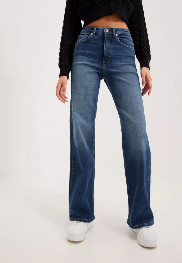Only - High waisted jeans - Dark Blue Denim - Onljuicy Hw Wide Dnm REA398 Noos - Jeans
