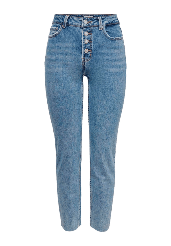 Only - Jeans onlEmily HW ST CR Ank Raw Btn - Blå - W32/L34