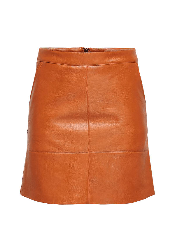 Only - Kjol onlLisa Faux Leather Skirt - Brun