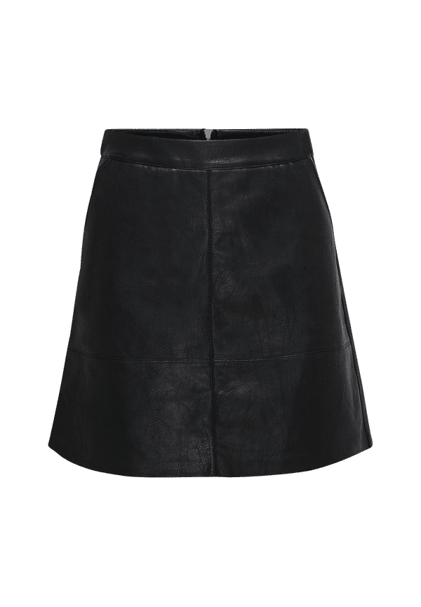 Only - Kjol onlLisa Faux Leather Skirt - Svart