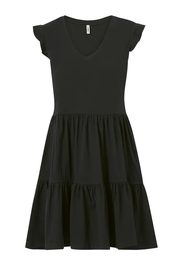 Only - Klänning onlMay Life Cap Slevves Frill Dress - Svart - 34