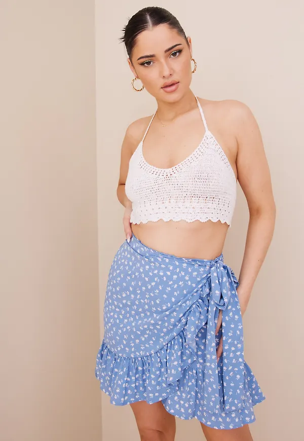 Only - Minikjolar - Allure Fiona Ditsy - Onlolivia Wrap Skirt Wvn Noos - Kjolar - miniskirts