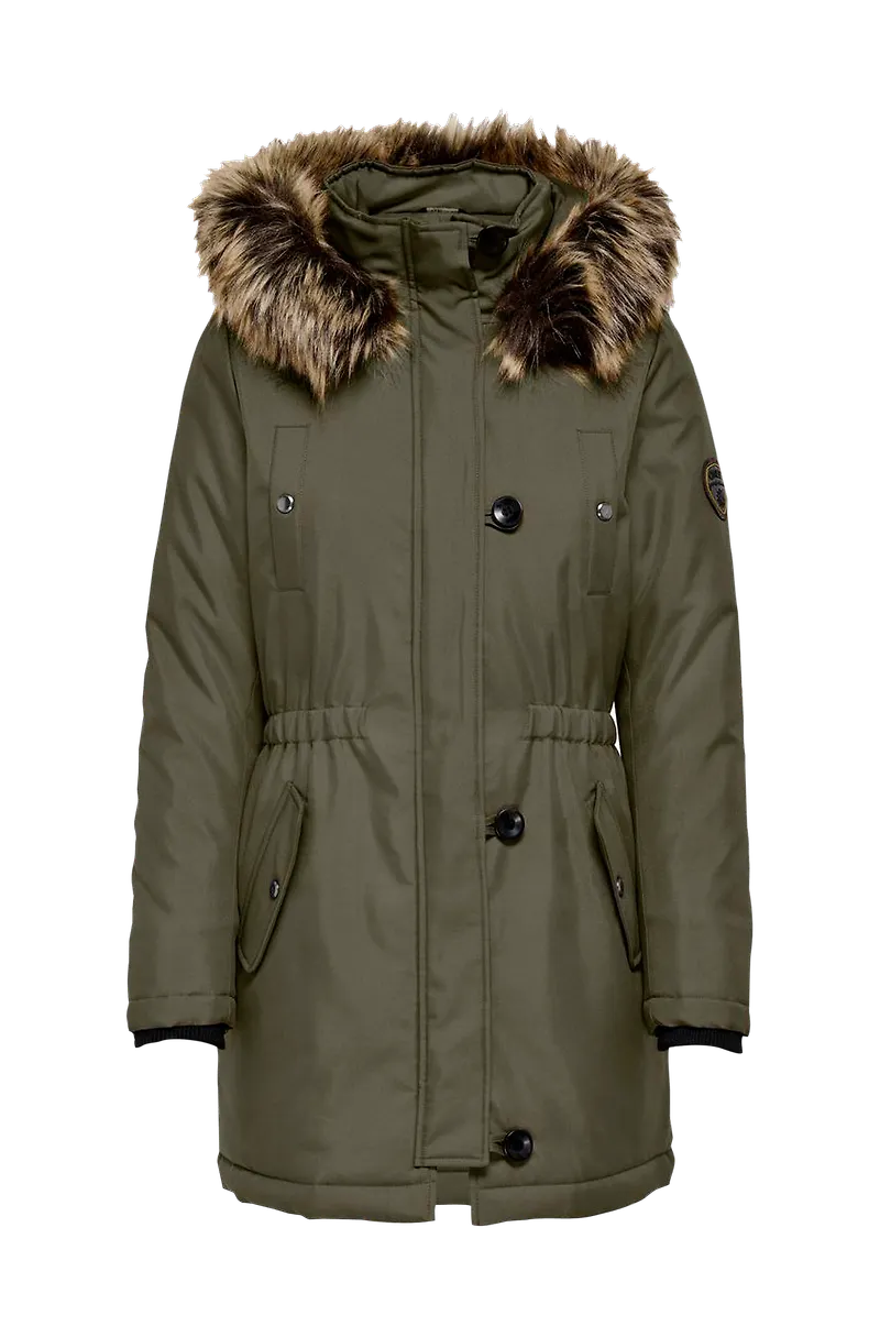 Only - Parkas onlIris Fur Winter Parka - Grön