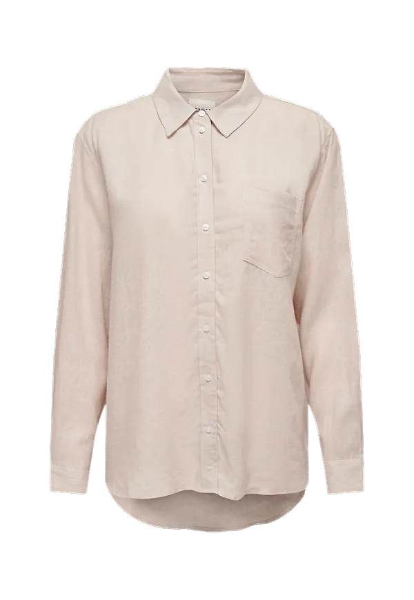 Only - Skjorta onlTokyo L/S Linen Blend Shirt - Beige