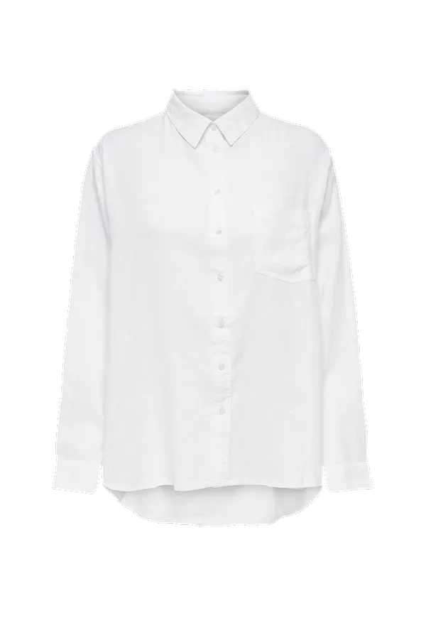 Only - Skjorta onlTokyo L/S Linen Blend Shirt - Vit