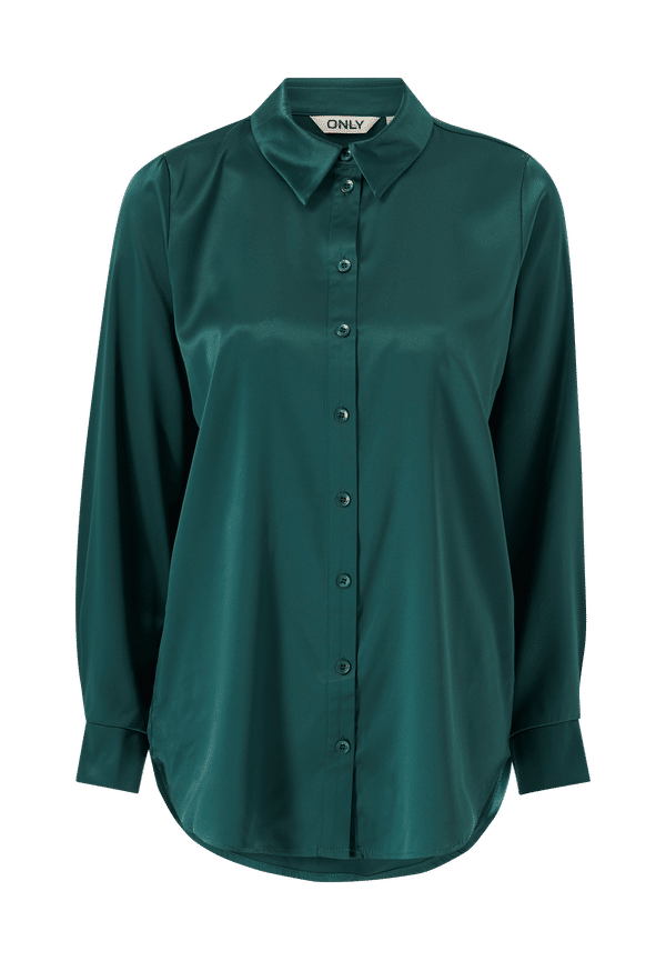 Only - Skjorta onlVictoria LS Loose Satin Shirt - Grön