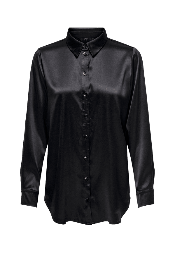Only - Skjorta onlVictoria LS Loose Satin Shirt - Svart