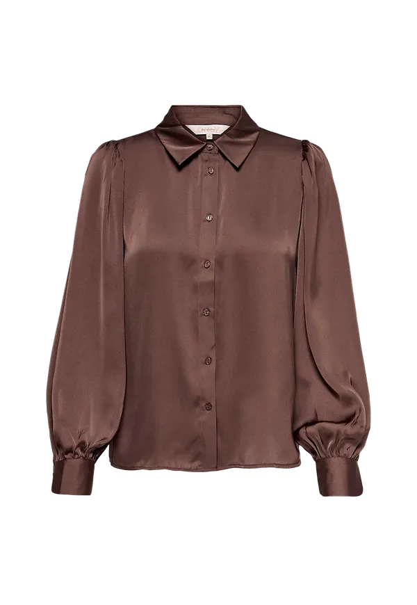 Only - Skjorta onlZora LS Puff Shirt Wvn - Brun