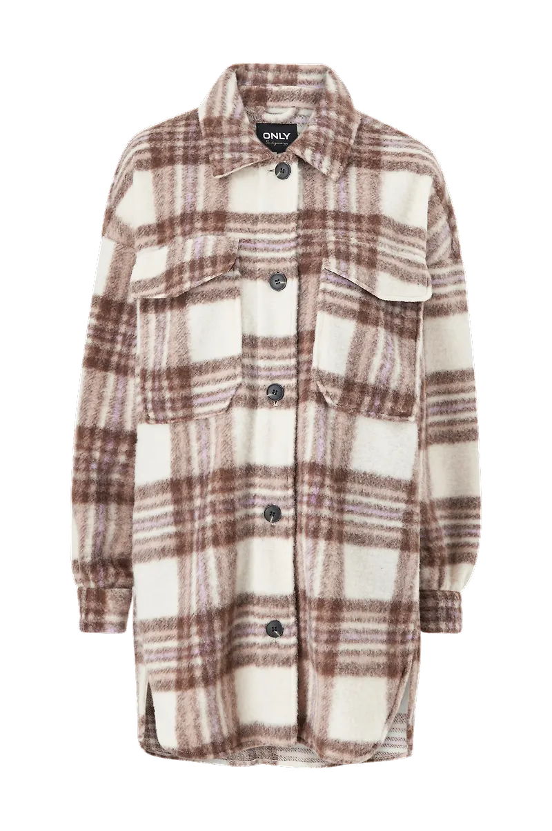 Only - Skjortjacka onlRosa Long Shacket - Röd