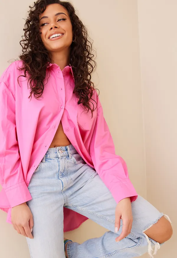 Only - Skjortor - Aurora Pink - Onlcorina Ls Loose Shirt Wvn - Blusar & Skjortor - shirts