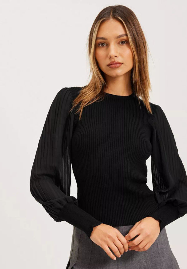 Only - Stickade tröjor - Black - Onlmanilla L/S Pullover Knt - Tröjor - Knitted sweaters