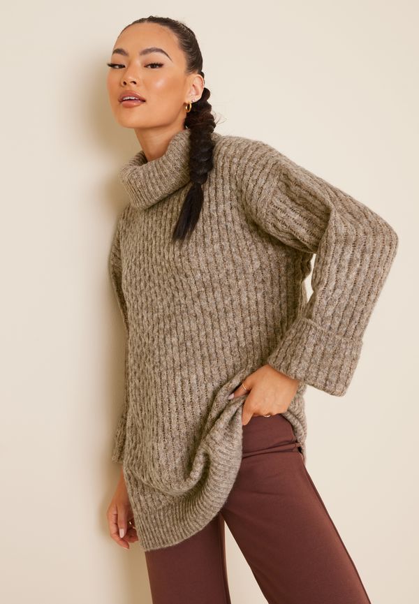 Only - Stickade tröjor - Lion W. Melange - Onlgertrud Life L/S Long Pullover K - Tröjor - Knitted sweaters