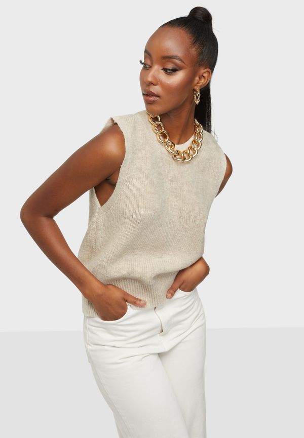 Only - Stickade tröjor - Pumice Stone - Onlparis Life Vest Knt Noos - Tröjor - Knitted sweaters