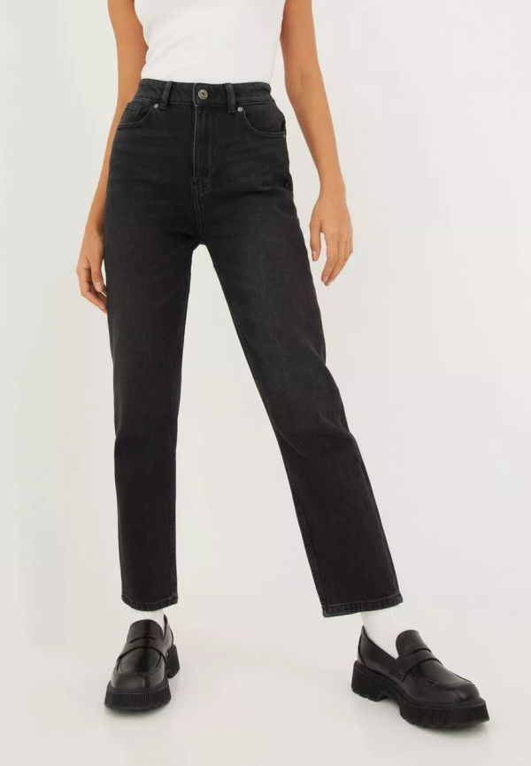 Only - Straight jeans - Black Denim Nas997 - Onlemily Hw Str Ank Dnm NAS997 Noos - Jeans