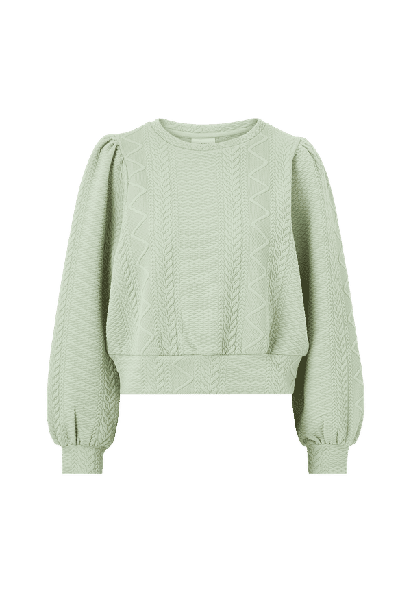 Only - Sweatshirt onlCable L/S O-neck Swt - Grön