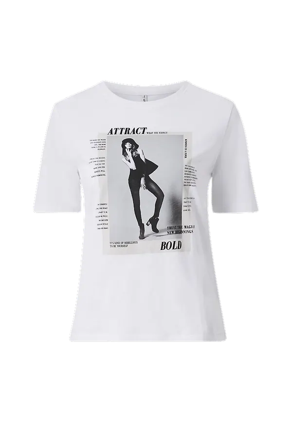 Only - Topp onlIndre Life Boxy S/S - Vit