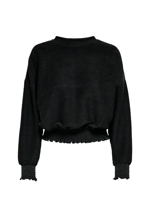 Only - Topp onlJenka L/S O-neck Top - Svart