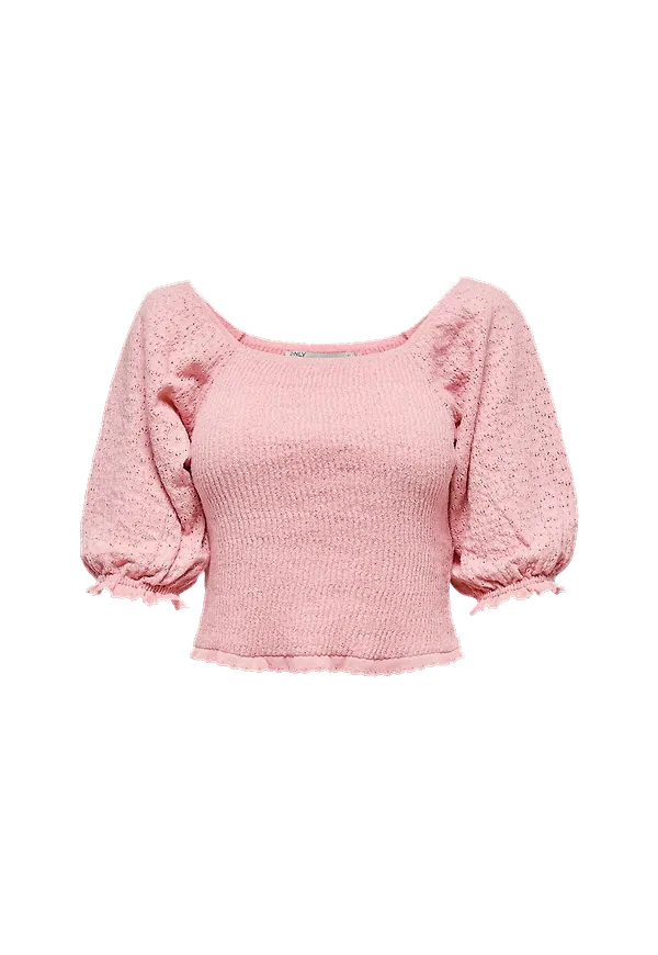 Only - Topp onlPriscilla Life S/S Top Knt - Rosa