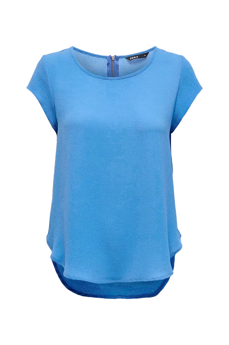 Only - Topp onlVic S/S Solid Top - Blå