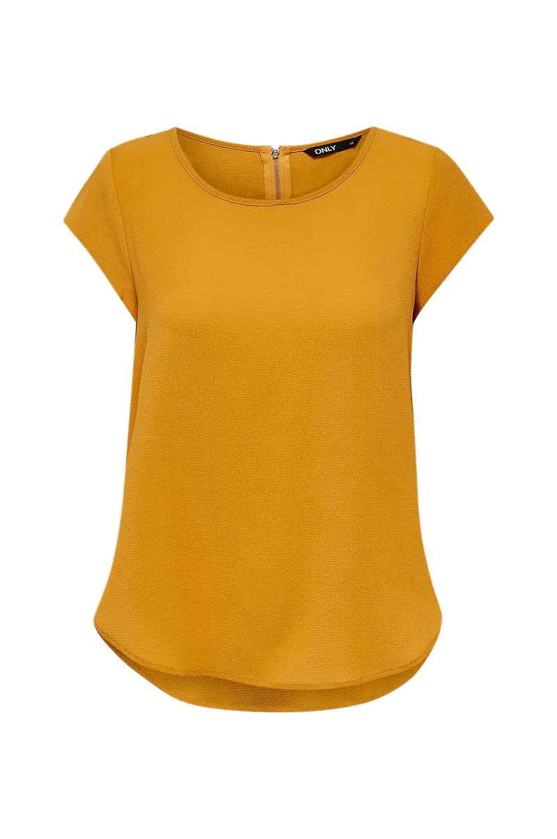 Only - Topp onlVic S/S Solid Top - Gul