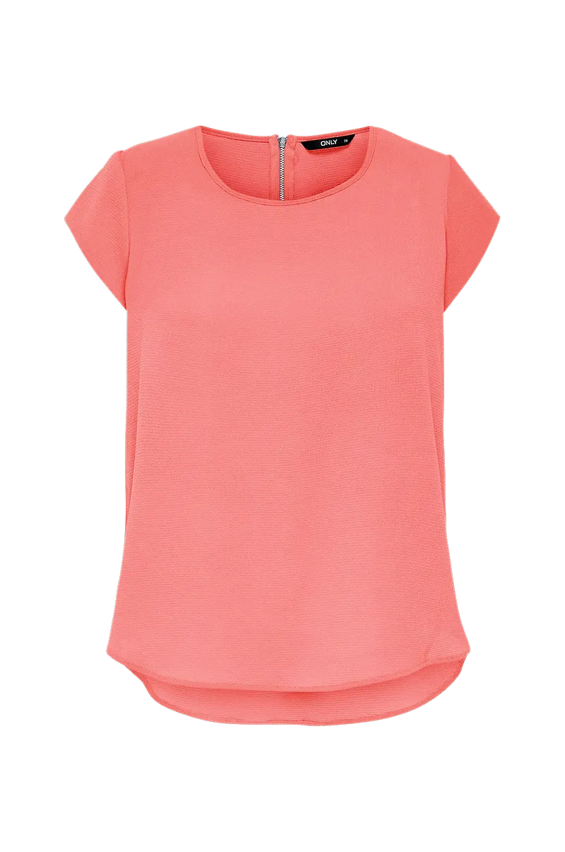 Only - Topp onlVic S/S Solid Top - Rosa