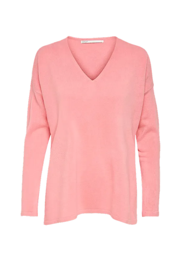 Only - Tröja onlAmalia L/S V-neck Pullover CC Knt - Rosa