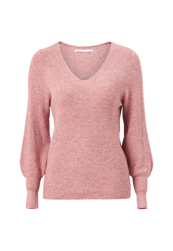 Only - Tröja onlAtia L/S V-neck Cuff Knt - Rosa